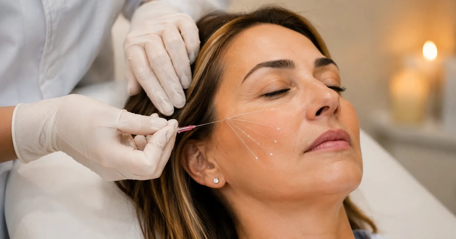 Tratamiento de hilos tensores en clínica de medicina estética en Málaga